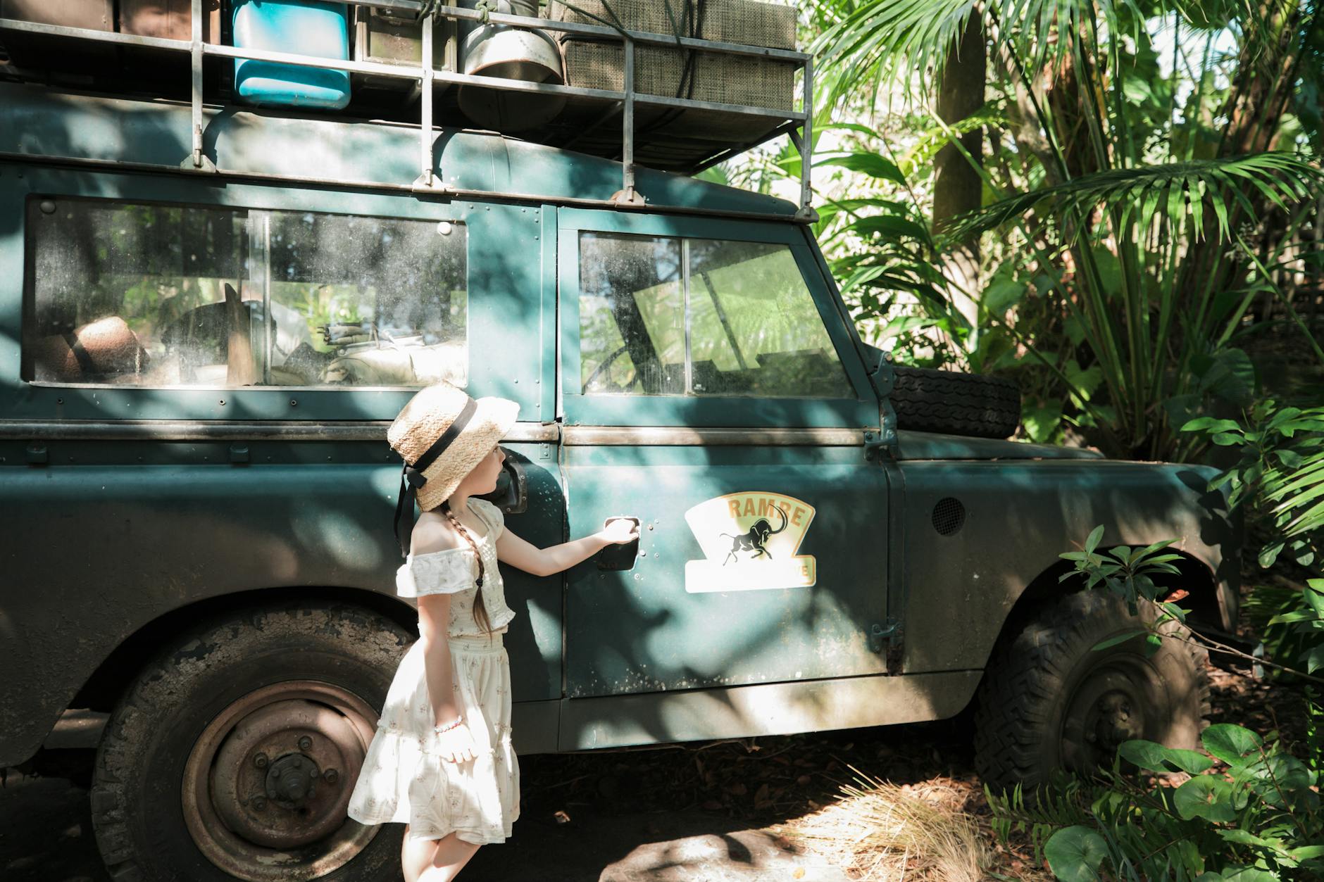 Family with children on a private game drive during a Laikipia family safari